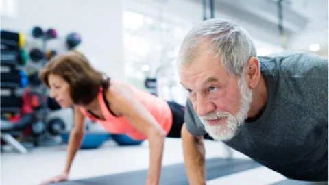 Elderly exercising