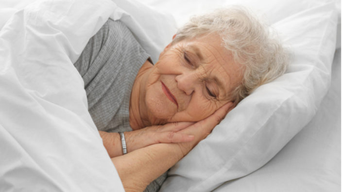 Elderly woman sleeping