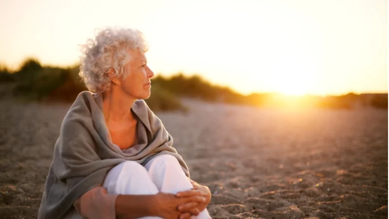 Old woman in sunlight