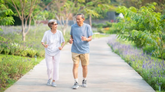 Jogging seniors