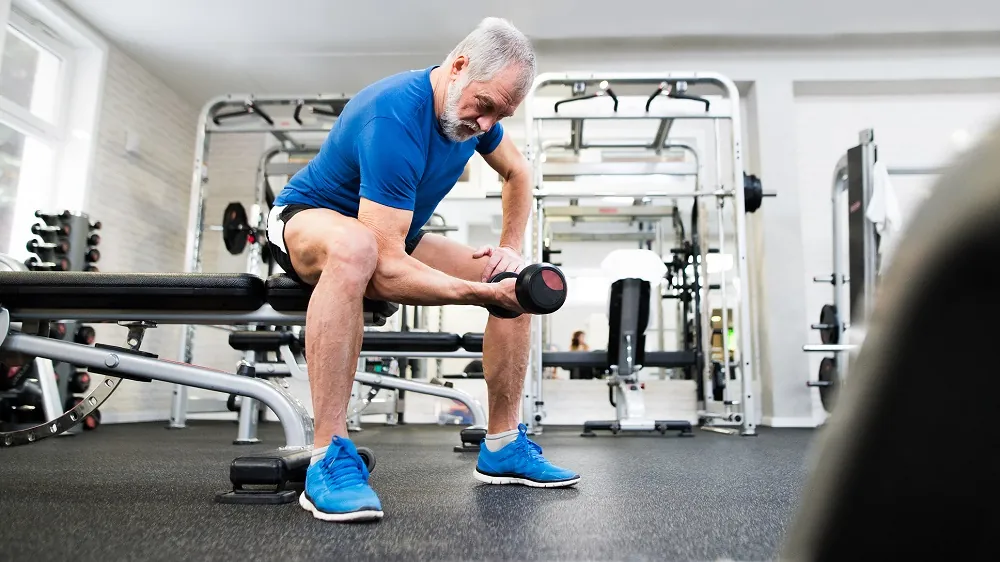 Older man exercising