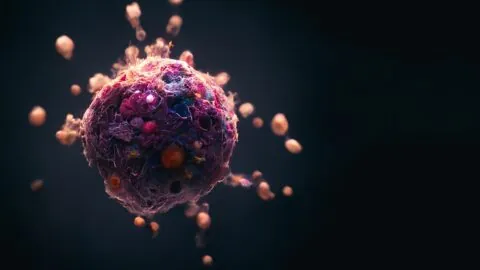 Nanoparticles entering a cell