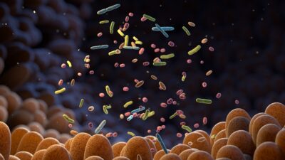 Gut bacteria close up