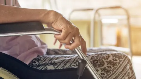 Older woman in wheelchair