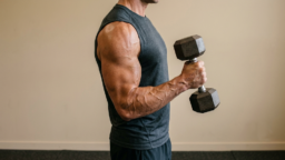 Man with dumbbell