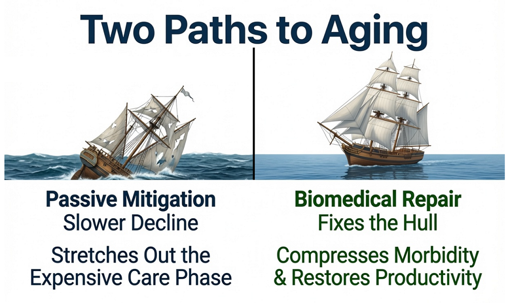 Two paths to aging
